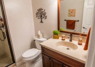 Maple Natural wooden plates and Maple sink to create best bathroom modeling