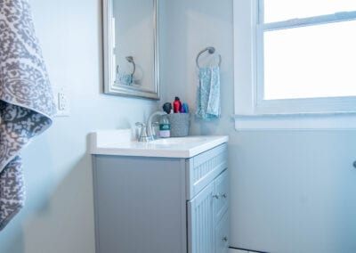 Aqua Blue Pattern Flooring Bathroom Modeling